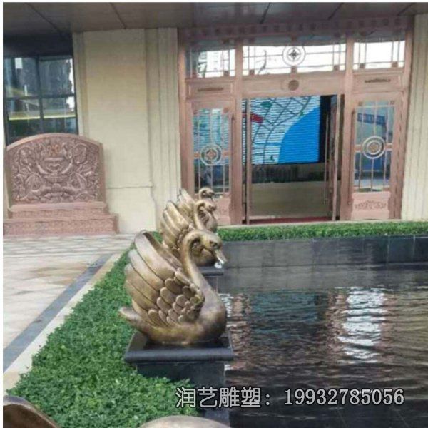 景区铜雕天鹅雕塑 景区铜雕天鹅雕塑