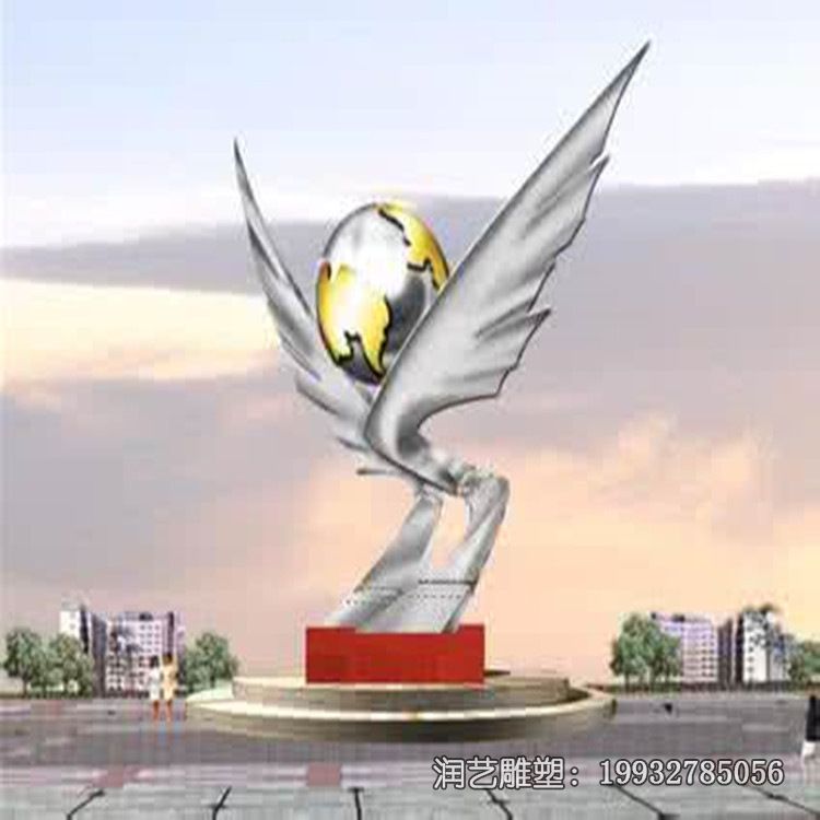 城市不锈钢翅膀雕塑 城市不锈钢翅膀雕塑