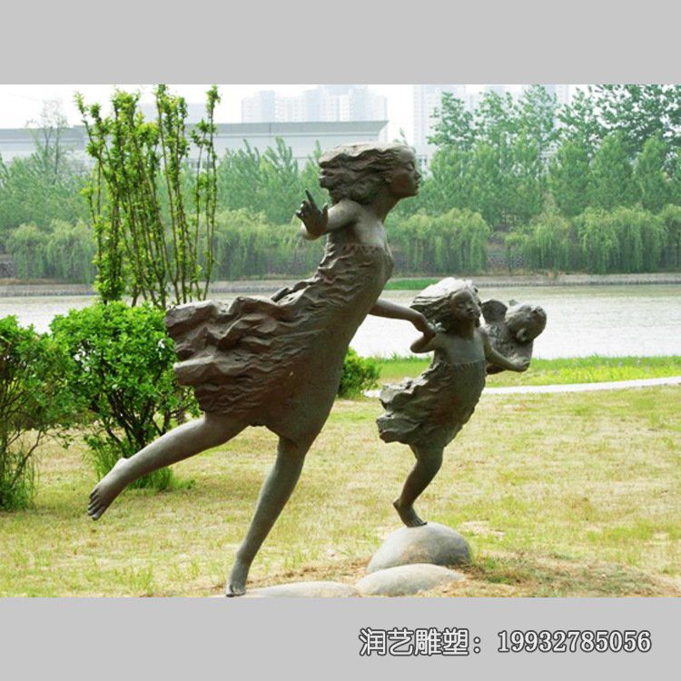 街道铜雕母子雕塑 街道铜雕母子雕塑