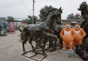 游乐场铜雕马动物雕塑