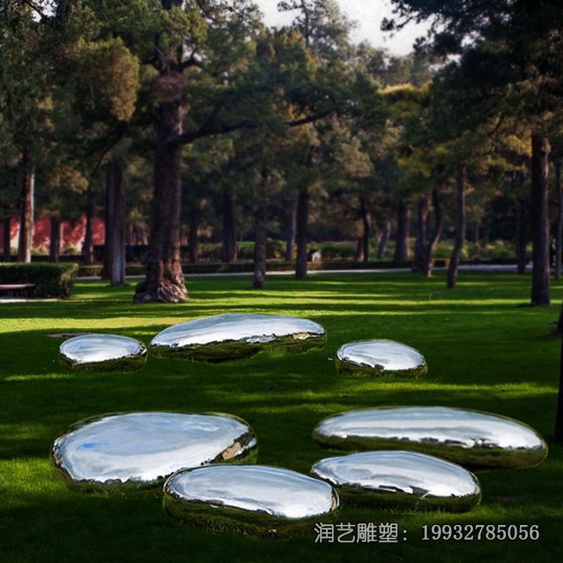 景区不锈钢鹅卵石雕塑 景区不锈钢鹅卵石雕塑