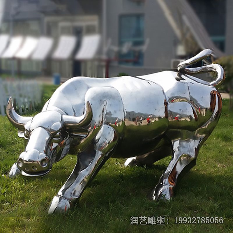 小区不锈钢牛雕塑 小区不锈钢牛雕塑