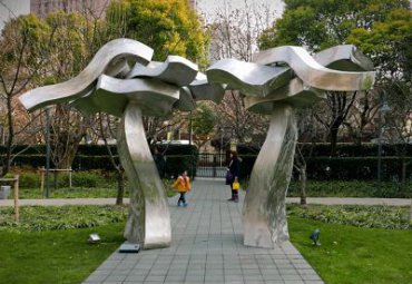学校不锈钢拱门雕塑