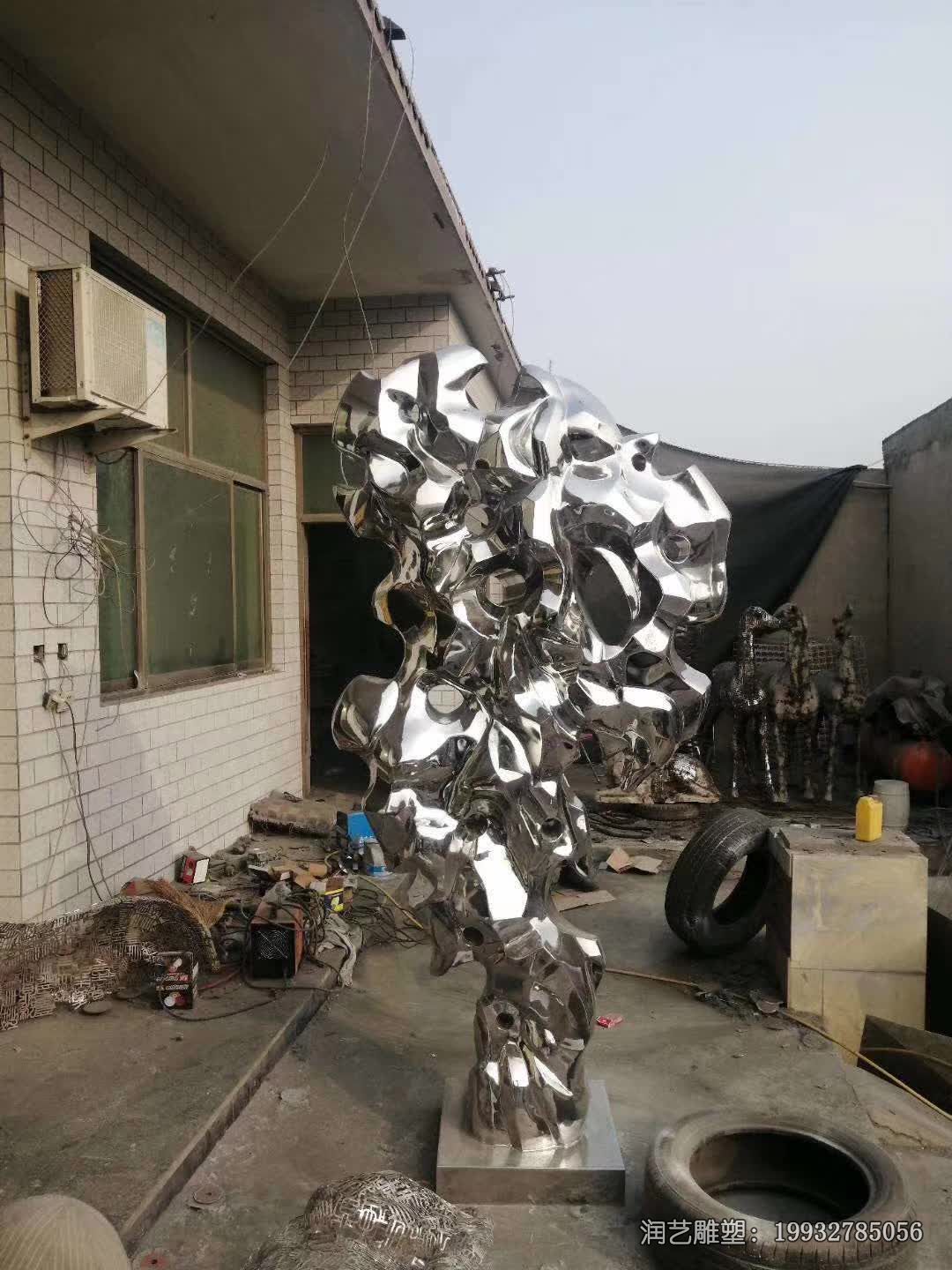 医院不锈钢太湖石雕塑 医院不锈钢太湖石雕塑