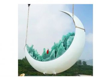 商场不锈钢月亮雕塑