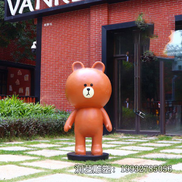 企业玻璃钢布朗熊雕塑 企业玻璃钢布朗熊雕塑