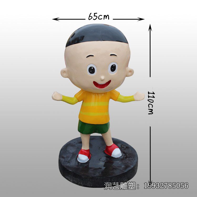 游乐场玻璃钢大头儿子雕塑 游乐场玻璃钢大头儿子雕塑