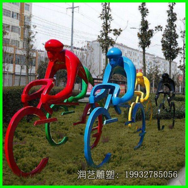 公园玻璃钢骑车人物雕塑 公园玻璃钢骑车人物雕塑