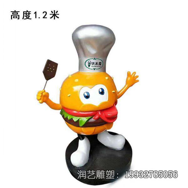 商业街玻璃钢厨师雕塑 商业街玻璃钢厨师雕塑