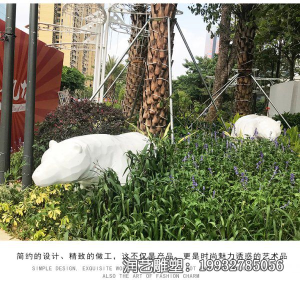 商场玻璃钢北极熊雕塑 商场玻璃钢北极熊雕塑