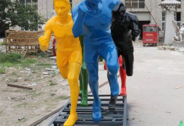 城市玻璃钢跑步雕塑