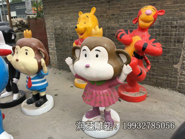 游乐场玻璃钢猴子雕塑 游乐场玻璃钢猴子雕塑