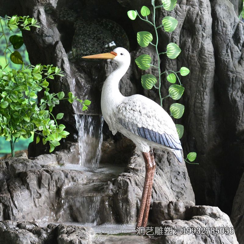 商场石雕仙鹤雕塑 商场石雕仙鹤雕塑