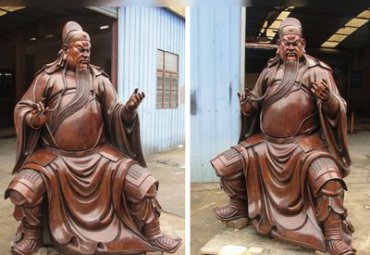 小区关公人物铜雕
