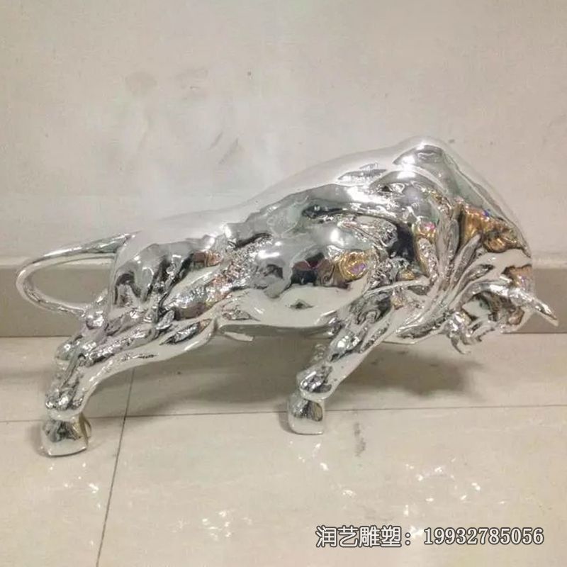 酒店不锈钢牛雕塑 酒店不锈钢牛雕塑