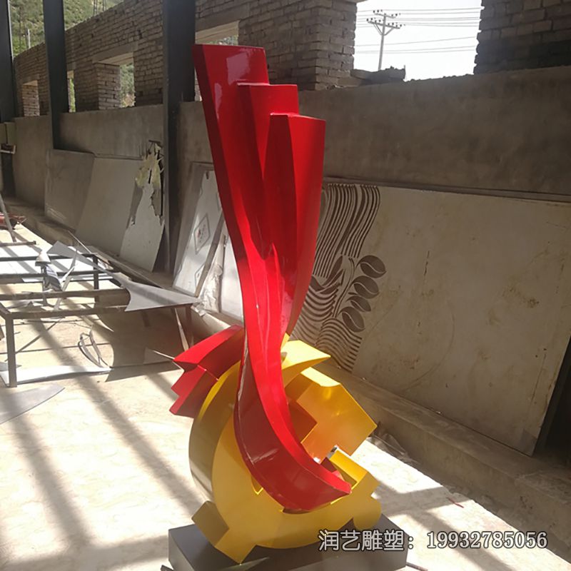 商业街不锈钢旗帜雕塑 商业街不锈钢旗帜雕塑