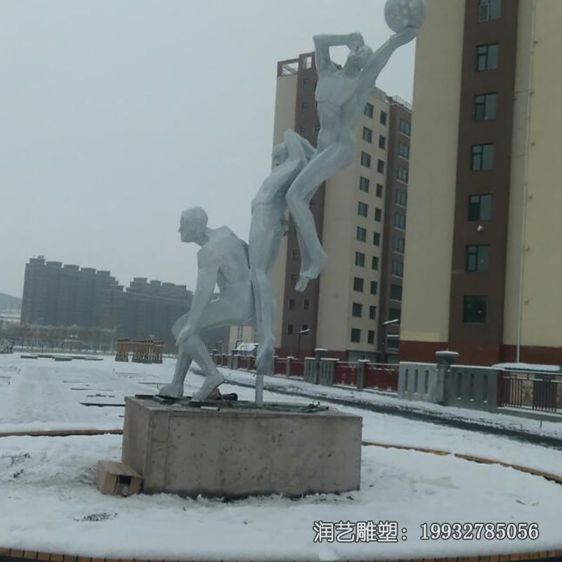 城市不锈钢打篮球雕塑 城市不锈钢打篮球雕塑