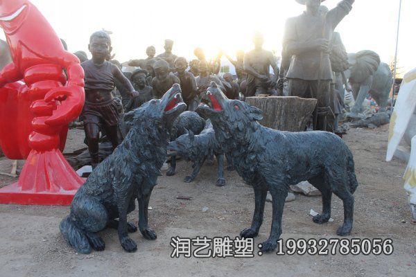 企业玻璃钢狼雕塑 企业玻璃钢狼雕塑