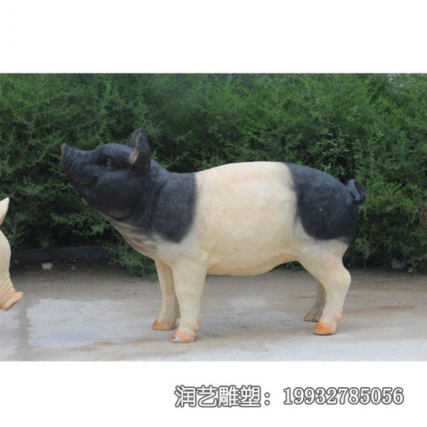 草坪玻璃钢猪雕塑 草坪玻璃钢猪雕塑