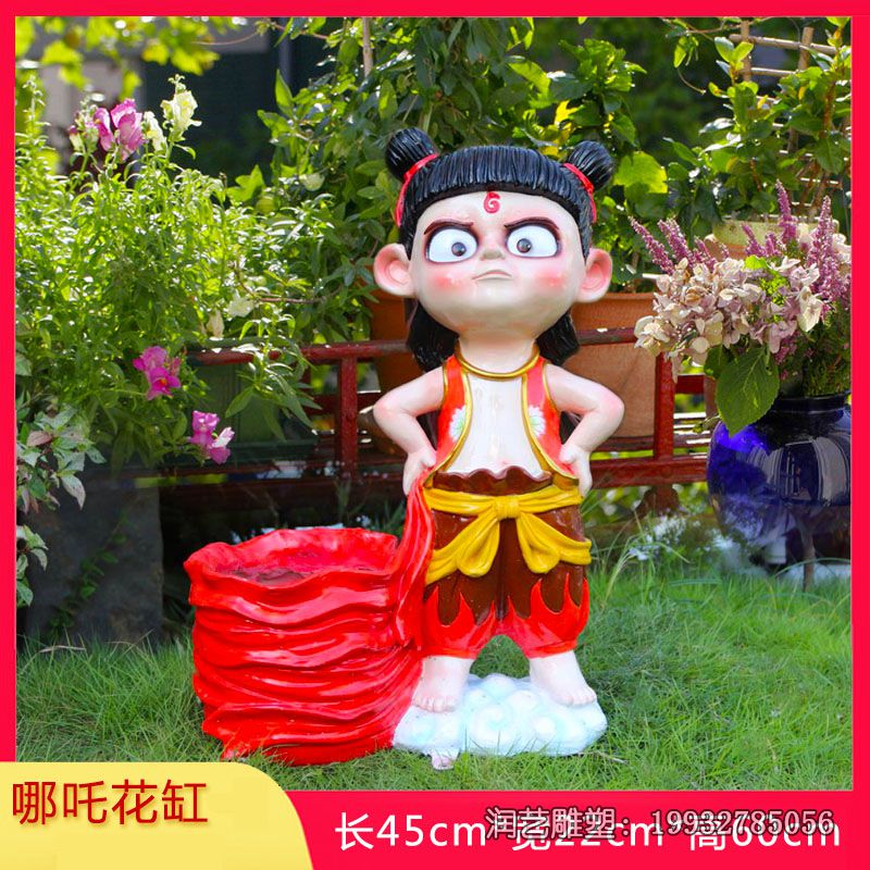 广场玻璃钢哪吒雕塑 广场玻璃钢哪吒雕塑