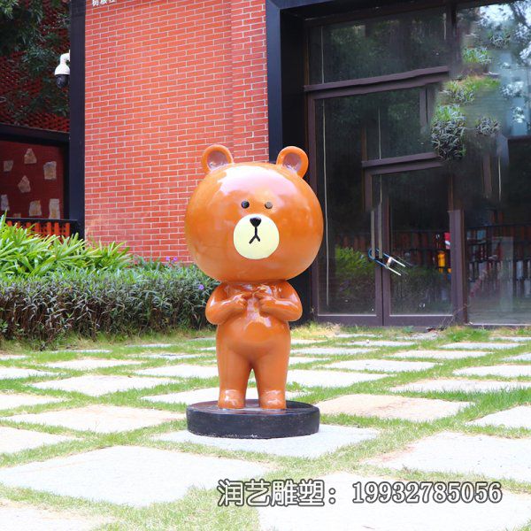 城市玻璃钢布朗熊雕塑 城市玻璃钢布朗熊雕塑