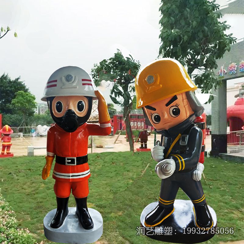 企业玻璃钢消防员雕塑 企业玻璃钢消防员雕塑