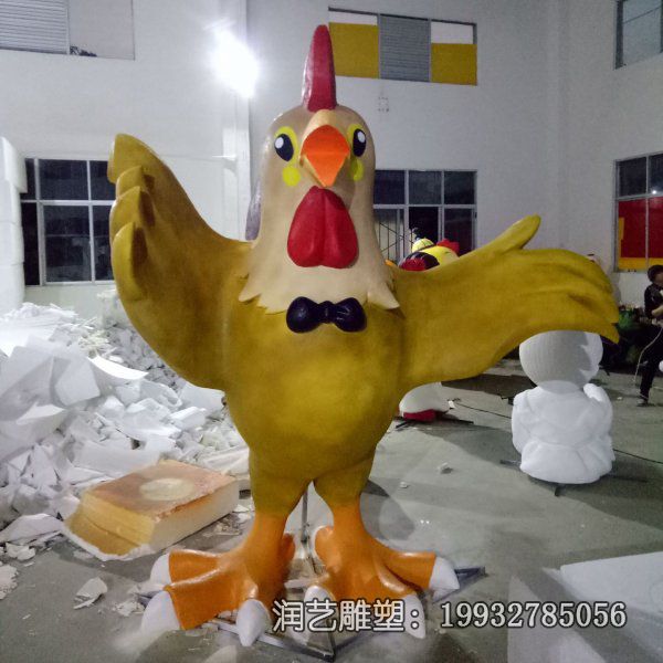 商场玻璃钢鸡雕塑 商场玻璃钢鸡雕塑