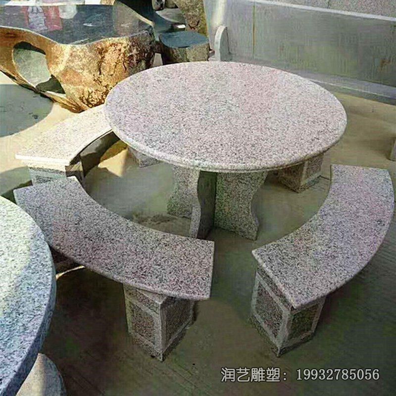 草坪桌凳石雕 草坪桌凳石雕