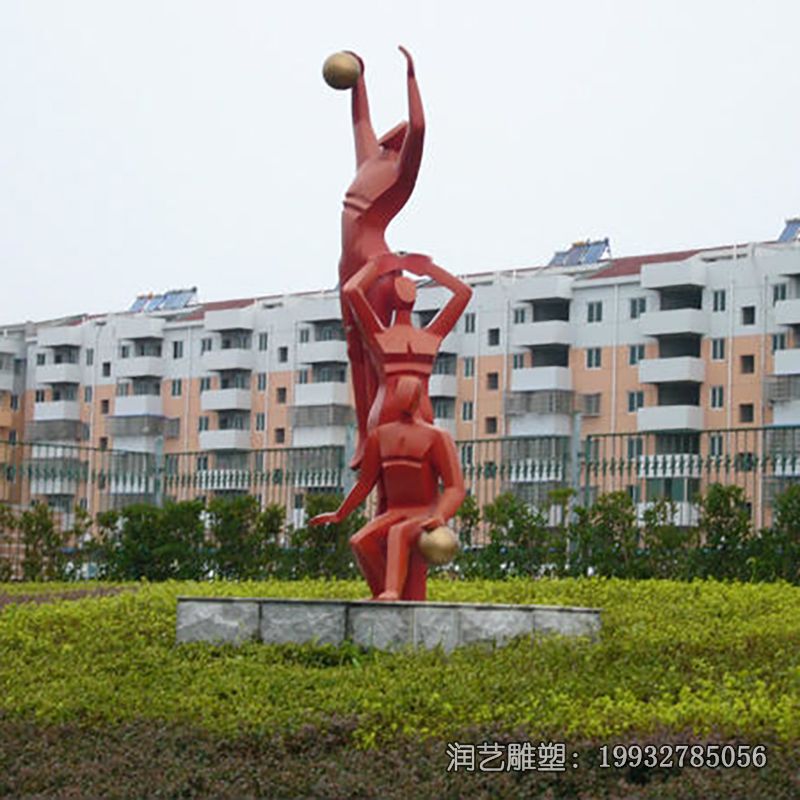 企业不锈钢打篮球雕塑 企业不锈钢打篮球雕塑