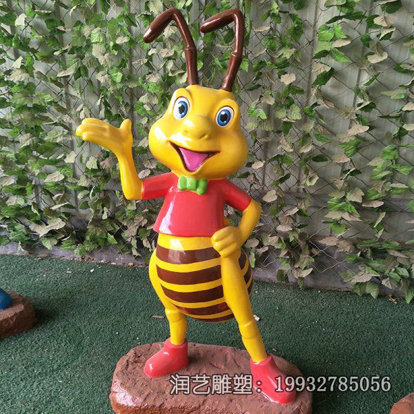商业街玻璃钢蜜蜂雕塑 商业街玻璃钢蜜蜂雕塑