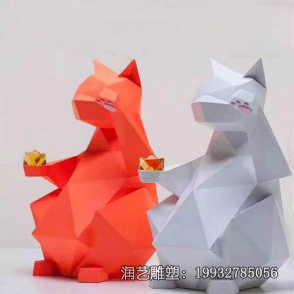 公园玻璃钢猫雕塑 公园玻璃钢猫雕塑