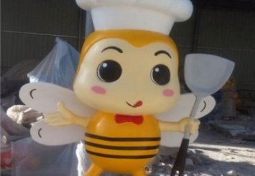 草坪玻璃钢厨师雕塑