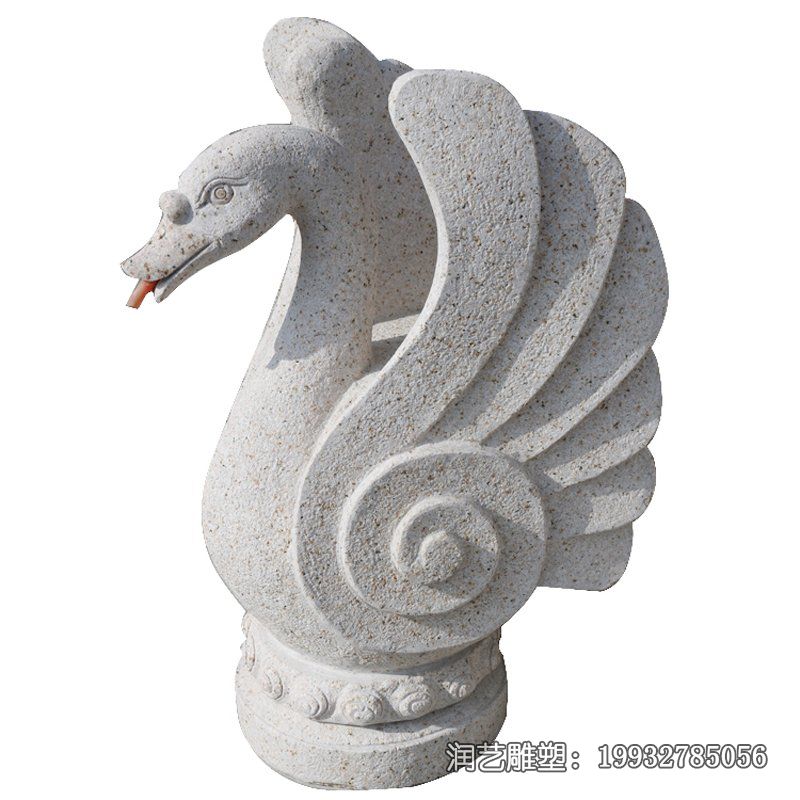 草坪天鹅石雕 草坪天鹅石雕