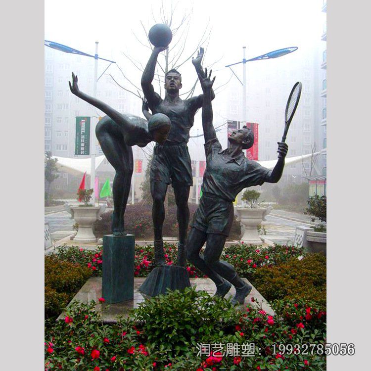 学校校园打球人物铜雕 学校校园打球人物铜雕