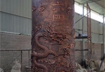 公园龙柱景观铜雕