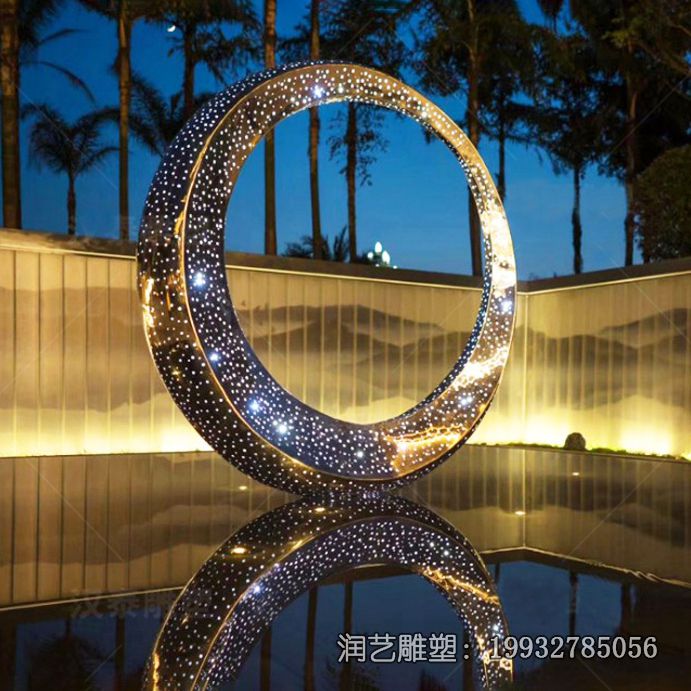 广场不锈钢月亮雕塑 广场不锈钢月亮雕塑