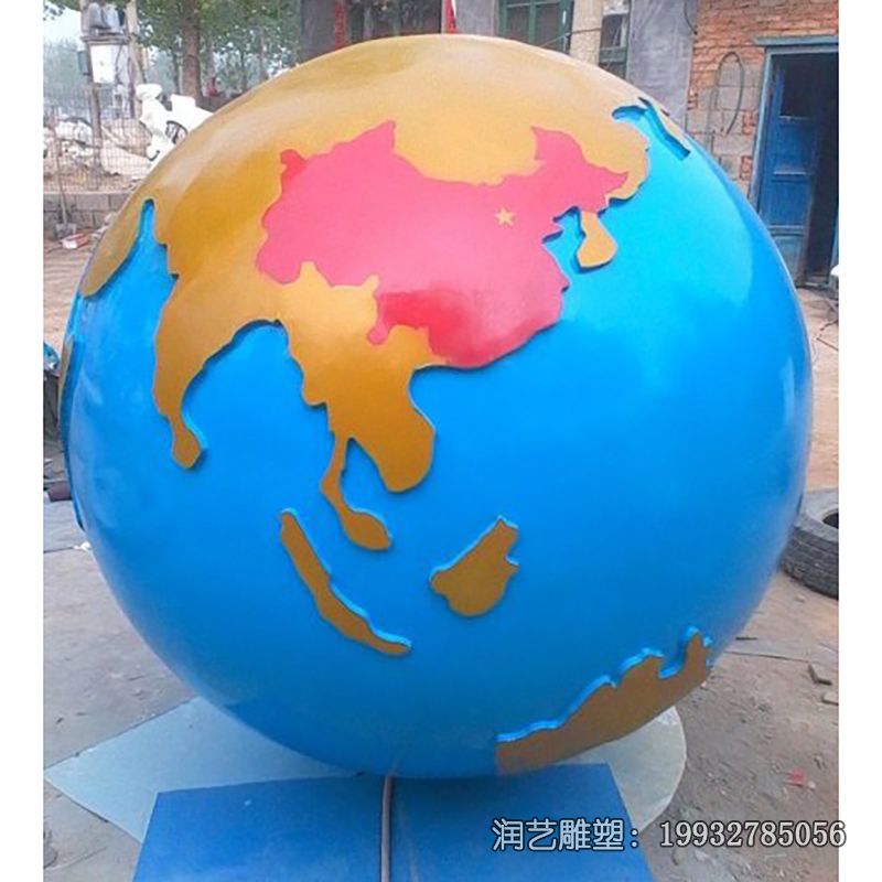 商业街不锈钢地球雕塑 商业街不锈钢地球雕塑