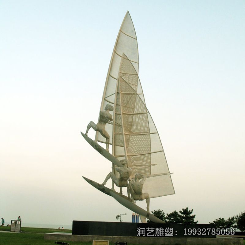 城市不锈钢船景观雕塑 城市不锈钢船景观雕塑