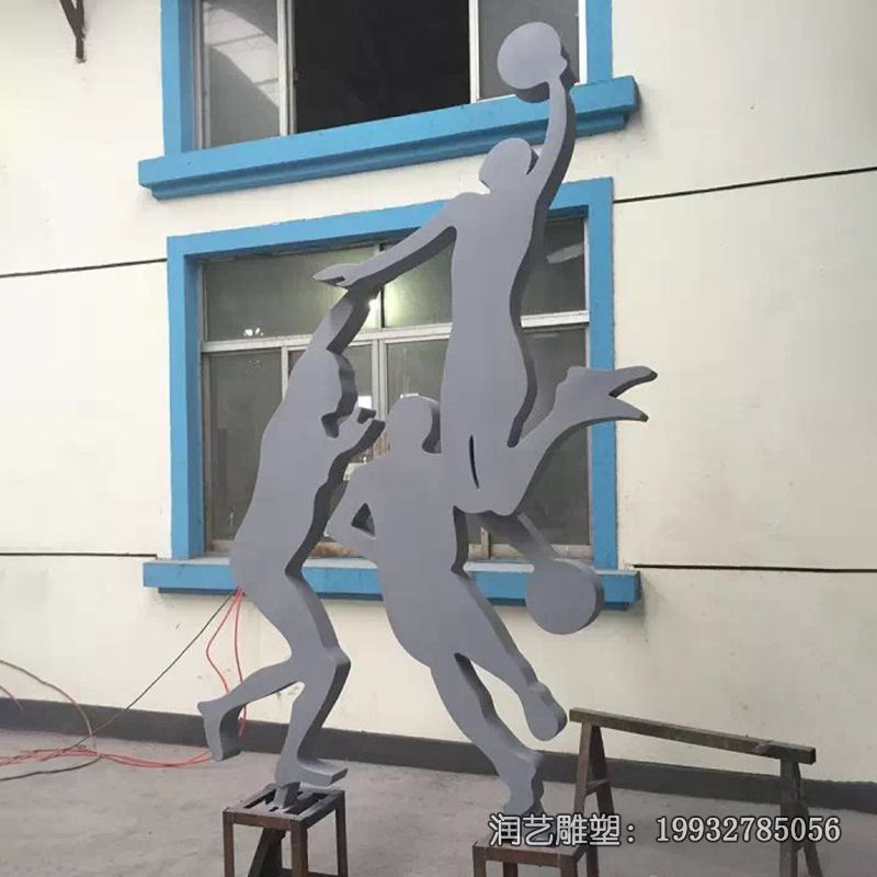 商场不锈钢打篮球雕塑 商场不锈钢打篮球雕塑
