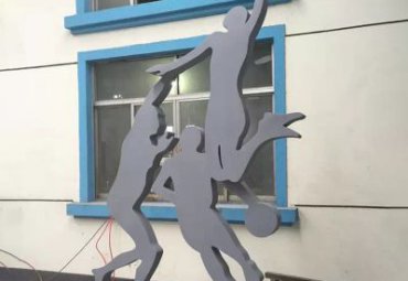 商场不锈钢打篮球雕塑