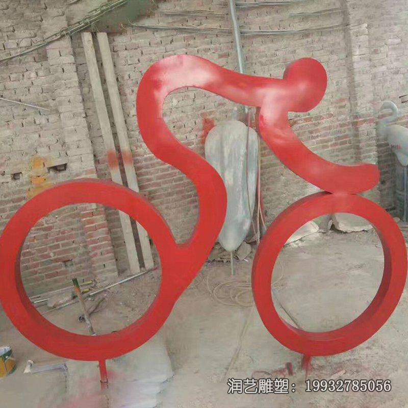 企业不锈钢骑车雕塑 企业不锈钢骑车雕塑