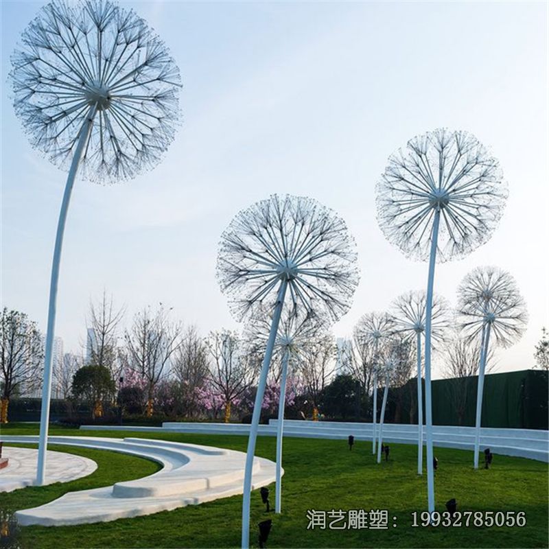 游乐场不锈钢蒲公英雕塑 游乐场不锈钢蒲公英雕塑