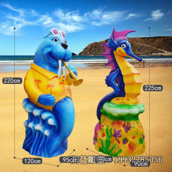 广场玻璃钢海洋生物雕塑 广场玻璃钢海洋生物雕塑