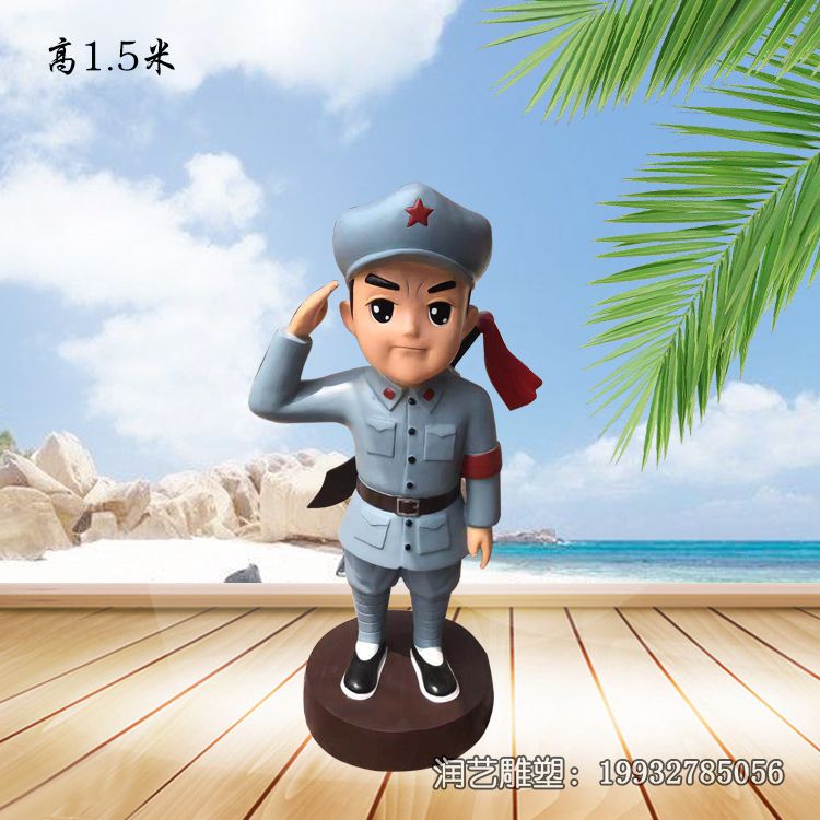 城市玻璃钢红军雕塑 城市玻璃钢红军雕塑
