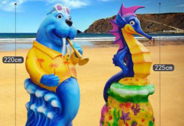 广场玻璃钢海洋生物雕塑