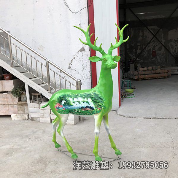酒店玻璃钢鹿雕塑 酒店玻璃钢鹿雕塑