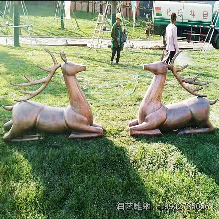 企业鹿动物铜雕 企业鹿动物铜雕