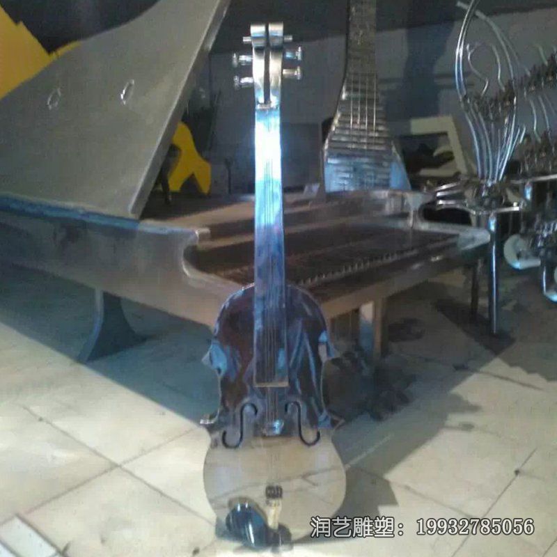 医院不锈钢大提琴雕塑 医院不锈钢大提琴雕塑