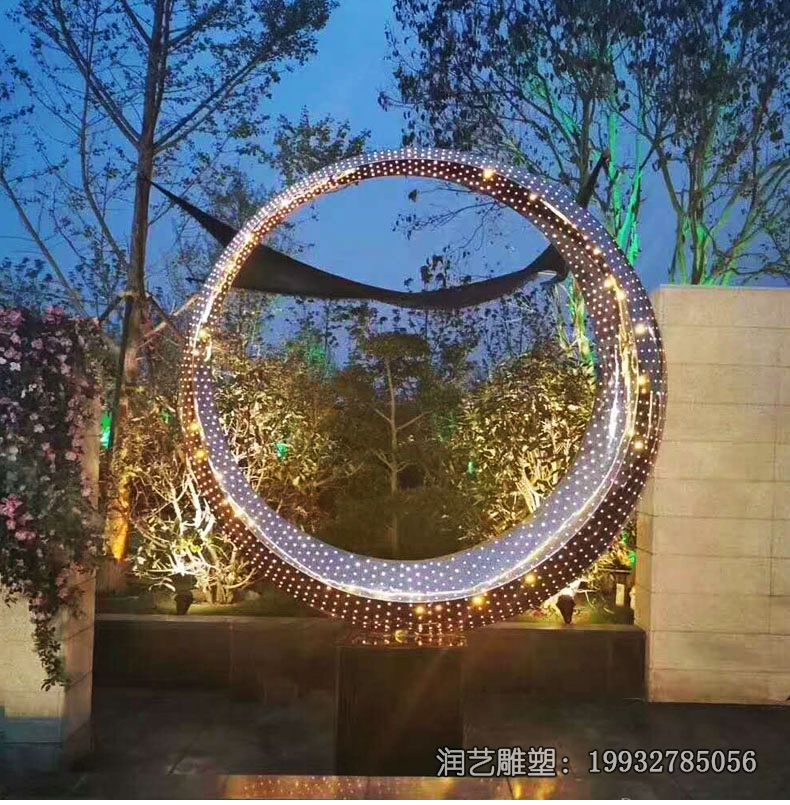 草坪不锈钢月亮雕塑 草坪不锈钢月亮雕塑