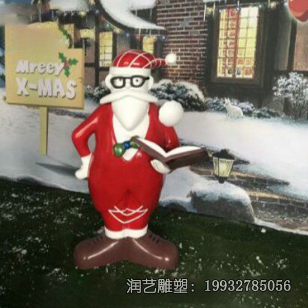 城市玻璃钢圣诞老人雕塑 城市玻璃钢圣诞老人雕塑